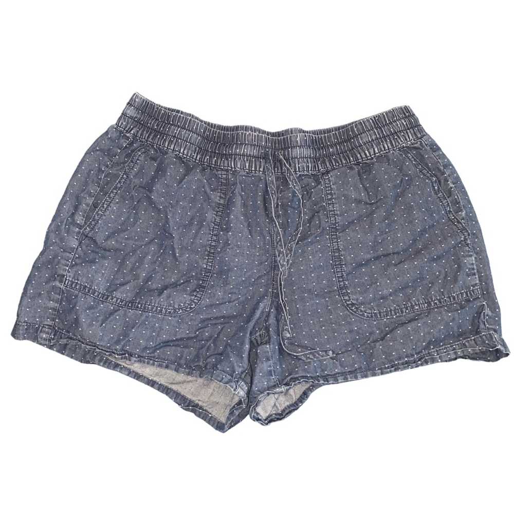 Women's Calvin Klein Blue Polka Dot Elastic Waist Cotton Shorts Size S